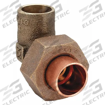 NIBCO Sweat Fitting Elbow: 3/4 in CTS x 3/4 in CTS, Cup x FTG, Bronze (MPN 7076-LF 3/4) - Low-Lead Cast Copper & Bronze Tube Fittings