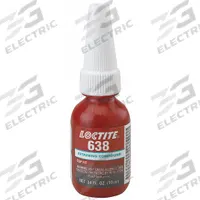 LOCTITE Retaining Compound: 638, 0.3 fl oz, Bottle, Green, For Loose-Fitting Parts/High Strength (MPN 1835937). Key specifications — Color: Green.