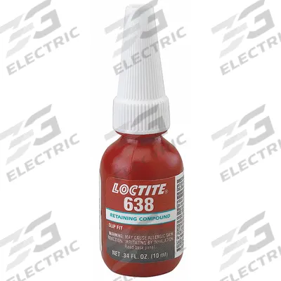 LOCTITE Retaining Compound: 638, 0.3 fl oz, Bottle, Green - Loose-Fitting Parts Retaining Compounds