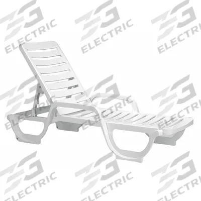 GROSFILLEX Chaise Lounge: White, Resin, White, 6 Chairs, 12 in Chair Ht, 27 in Chair Wd - Lounge Chairs