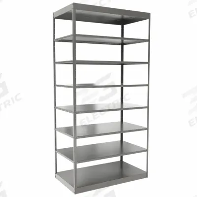 HALLOWELL Metal Shelving: Standalone, Heavy-Duty, 48 in x 24 in, 84 in Overall Ht - Full-Access Heavy-Duty Bolted & Clip-Mount Standalone Open Metal Shelving