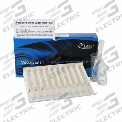 CHEMETRICS Water Quality Test Kit: Peracetic Acid, 0 to 5 ppm - Water Quality Test Kits