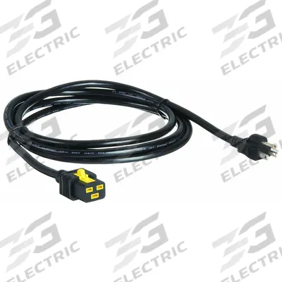 APC BY SCHNEIDER ELECTRIC Power Cord: 10 ft Lg, 3/14, 5-15P Plug, Locking C19 Receptacle, SJT - Electronic Equipment Power Cords