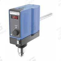 IKA Overhead Mixer: 2,000 RPM Max Speed, 20 N-cm, 10,000 cps Max Viscosity, 15 L Volume, 8.6 lb Wt (MPN 0004442001). Key specifications — Voltage: 115V; Maximum Torque: 20 N-cm; Mixing Speed Type: Variable; Brand: IKA; Display Type: Digital.