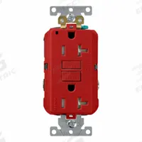 LEVITON Plugs and Receptacles: Duplex, 5-20, Red, GFCI, 125V AC, 20 A, 2 Pole / 3 Wire (MPN G5362-TR)