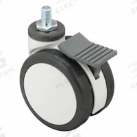 APPROVED VENDOR Stem Caster: Swivel, 4 in Wheel Dia., Metric, 2 1/2 in Wheel Wd, 120 mm Mounting Ht (MPN 3.45024090072001). Key specifications — attr1111390: APPROVED VENDOR; attr1111403: Ball; attr1111394: M12; attr1111436: Gray; attr1176848: Swivel with Total Lock.