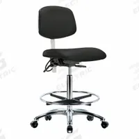 ESD/Cleanroom Task Chair: Vinyl, Armless, Ht Range 26 1/4 in to 36 in, 19 in Seat Wd, 18 in Seat Dp (MPN BR-NECR-HBCH-CR-T0-A0-CF-EC-ESDBLK). Key specifications — Foot Support: Yes; Back Tilt Backward: 13.5°; Back Tilt Forward: 10.5°; Base Material: Aluminum; Brand: APPROVED VENDOR; Product Type: Cleanroom Task Chair; Cleanroom Class: ISO 5; ESD-Safe: ESD-Safe.