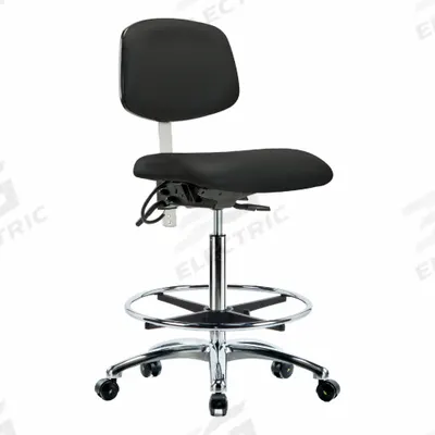 APPROVED VENDOR ESD/Cleanroom Task Chair: Vinyl, Armless, Ht Range 26 1/4 in to 36 in, 19 in Seat Wd - Vinyl ESD & Cleanroom Chairs