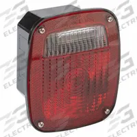 GROTE Stop/Turn/Tail Light: LED, Stop, Turn, and Tail Combo Light, Clear/Red, Square, Metri-Pack (MPN 53640). Key specifications — Standards: FMVSS 108; Electrical Connection: Metri-Pack; Brand: GROTE; Installation Type: Permanent; Lens Color: Clear; Mount Type: Stud; Lighting Technology: LED; Light Type: Stop, Turn, and Tail Combination Light.