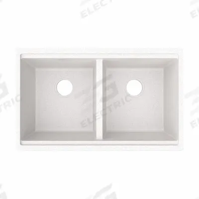 ELKAY Sink: 32 1/2 in Overall Lg, 20 in Overall Wd, 9 1/2 in Bowl Dp, 14 3/4 in Bowl Lg - Two-Bowl Counter-Mounted Kitchen & Bar Sinks without Faucets