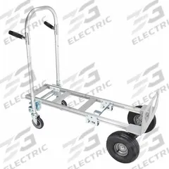 DAYTON Convertible Hand Truck: 600 lb, Dual-Handle, Silver, Aluminum, Pneumatic, 54 in Handle Ht (MPN 34D671). Key specifications — Brand: DAYTON.