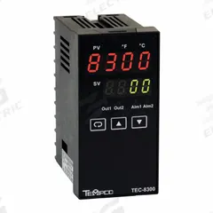 TEMPCO Temperature Controller: TEC-8300, 1/8 DIN Size, Programmable, PID, 90 to 264V AC, Digital (MPN TEC33019). Key specifications — Brand: TEMPCO; Alarms: (2) 2A Relays; Control Mode: PID; Current: 0.125; Display Type: Digital; Input Voltage: 90 to 264V AC; Output: 4 to 20 mA; Product Type: Temperature Controller.