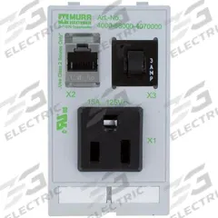 MURRELEKTRONIK Combination Insert: RJ45 Cat5E, NEMA 1-15, (1) 3A Fuse, 125 V AC Socket Volt Rating (MPN 4000-68000-4070000). Key specifications — Brand: MURRELEKTRONIK; Socket Configuration: NEMA 1-15; Resets: (1) 3A Fuse; Data Port Configuration: (1) RJ45 CAT5e; Insert Design: Data & Power Insert with 3A Reset.
