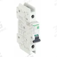 SCHNEIDER ELECTRIC IEC Miniature Circuit Breaker: 4 A Amps, 60V DC, 14kA at 120/240V AC, Screw Clamp (MPN M9F43104). Key specifications — Brand: SCHNEIDER; DC Voltage Rating: 60V DC; Max. AIR Rating: 14kA at 120/240V AC; Terminal Connection: Screw Clamp; AC Voltage Rating: 240/415V AC.
