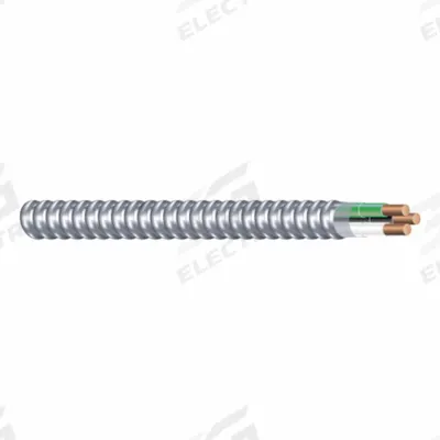 SOUTHWIRE Metal Clad Cable: 8 AWG, 2 Conductors, Copper, 50 ft, Aluminum, Std - Standard Metal-Clad Cables
