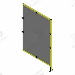 T-Slot Framing System Panel: Add-On, Yellow, 84 in H x 36 in W x 5 1/2 in D, Mesh (MPN 48332). Key specifications — Finish: Powder-Coated/PVC-Coated; Brand: FAZTEK; Panel Color: Black; Panel Type: Mesh; Color: Yellow; Material: Wire; Mesh Shape: Square; Assembly: Unassembled.