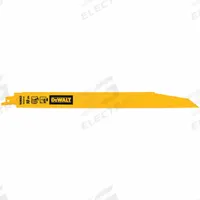 DEWALT Reciprocating Saw Blade: 10 Teeth per Inch, 12 in Blade Lg, 0.06 in Blade Thick, 5 PK (MPN DWAR160). Key specifications — attr1109198: 10; attr1109200: Rigid for Straight Cuts; attr1109201: Tapered; attr1109209: DEWALT.