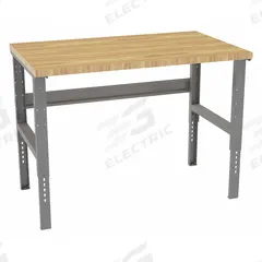 TENNSCO Workbench: Adj Ht, Butcher Block, 60 in x 36 in, 3,800 lb Overall Load Capacity, Gray (MPN WBAT-1-3660W). Key specifications — Brand: TENNSCO.