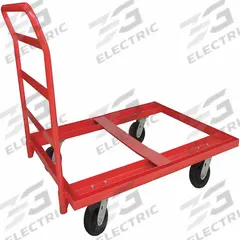 APPROVED VENDOR Pallet Dolly: 3,600 lb, Red, (4) Swivel, 48 in L x 48 in W x 9 in H Deck, Plastic (MPN 48J087). Key specifications — Caster/Roller Configuration: (4) Swivel; Brand: APPROVED VENDOR; Color: Red.