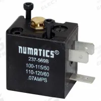 AVENTICS Solenoid Coil: For Series L1, 120V AC, 237-569. Key specifications — attr1077390: 237-569; attr1077459: Solenoid Coil; attr1077475: 120V AC.