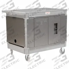 JET Cart Security System: For 140019/141014, 550 lb Cap, Powder Coated, Gray, Steel (MPN JT1-126). Key specifications — Material: Steel; Color: Gray; Finish: Powder Coated; For Use With Mfr. Model Number: 140019; Manufacturer Part Number: JT1-126; Brand: JET; Accessory Type: Security System.