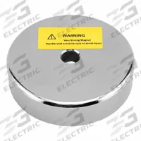 APPROVED VENDOR Rare Earth Magnet: Neodymium, 3 in Outside Dia, 0.406" Tap Size, 0.75 in Thick, 42 (MPN NAC030000NBX). Key specifications — Color: Silver; Max Pull Force: 280 lbf; Tap Size: 0.406".