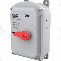 HUBBELL WIRING DEVICE-KELLEMS Disconnect Switch: Non-Fusible, 100 A, Three Phase, 600V AC (MPN HBLDS100AC). Key specifications — Environment: Indoor/Outdoor; Phase: Three; Handle Color: Red; Housing Material: PBT; Standards: OSHA; Brand: HUBBELL WIRING DEVICE-KELLEMS; For Environment: Indoor & Outdoor Rated.