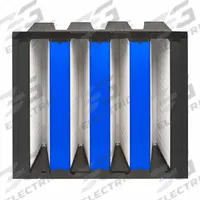 GRAINGER V-Bank Air Filter: 20 in x 24 in x 12 in, Fiberglass, Single Header, 4 Vs, Downstream Face (MPN 33E922). Key specifications — Brand: GRAINGER; Frame or Header Material: Plastic; Media Material: Fiberglass; Filters Out: Auto Emissions.