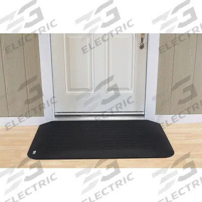 EZ EDGE Door Ramp: 46 in Lg, ADA Compliant, Black - Rubber Ramps
