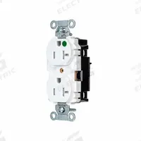 HUBBELL Receptacle: Hospital Grade, Duplex, 5-20R, White, 125V AC, 20 A, 2 Pole / 3 Wire (MPN 8300STWTR)