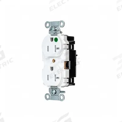 HUBBELL Receptacle: Hospital Grade, Duplex, 5-20R, White, 125V AC, 20 A - General Purpose Receptacles