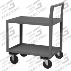 APPROVED VENDOR Utility Cart: 1,400 lb, 43 in L x 26 in W x 36 in H Overall Dim, 2 Shelves, Raised (MPN LDO-243639-2-5PO-95). Key specifications — Caster/Wheel Configuration: (2) Swivel; Brand: APPROVED VENDOR; Caster Wheel/Tread Material: Polyolefin.