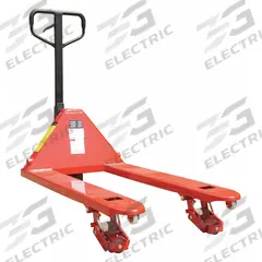 DAYTON Pallet Jack: 5,500 lb, 48 in L x 27 in W Fork Dim, 27 in, 14 in, Std Fork, Steel, Fixed Forks (MPN 493X19). Key specifications — Brand: DAYTON; Width Between Forks: 14 in.