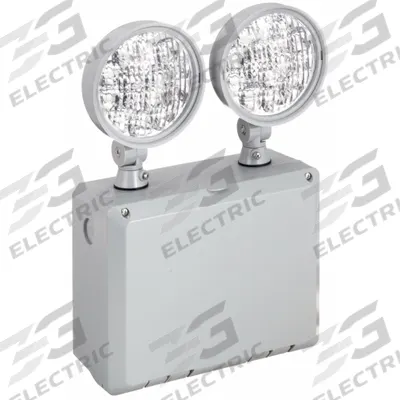LITHONIA LIGHTING Emergency Light: 1.9 W Lamp Watt, 7.5 W Emergency Watt, 120V AC, 2 Lamp Heads - Plastic Wet Location Emergency Lights