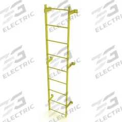 TRI-ARC Ladder,Steel,Standard Fixed,9-Rung: 9 ft Overall Ht, 25 in Overall Wd, Steel, 9 Rungs (MPN WLFS0109-Y). Key specifications — Brand: TRI-ARC; Number of Sections: 1.