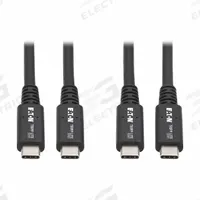 EATON TRIPP LITE Usb Cable: Type C End 1, Type C End 2, Black, 2.6 ft Lg, 4.0 USB Specification (MPN U520-31N). Key specifications — End 1 Connection Type: Type C; Color: Black; Brand: EATON TRIPP LITE; Jacket Material: TPE; Product Type: USB Cable; End 2 Connection Type: Type C.