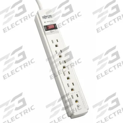 TRIPP LITE Outlet Strip: 6 Outlets, 6 ft Cord Lg, 900 J Rated Energy, 15 A Current - General Purpose Surge Protectors