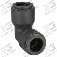 LEGRIS Push-Fit Elbow Fitting: 16 mm OD x 16 mm OD Size, Push-to-Connect x Push-to-Connect, Black (MPN 3102 16 00). Key specifications — Brand: LEGRIS.