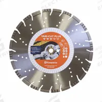 HUSQVARNA Diamond Saw Blade: Asphalt/Brick/Concrete/Mortar/Stone/Tile, 16 in Blade Dia., Wet/Dry (MPN Vari-Cut S65 16). Key specifications — attr1097734: Wet/Dry; attr1097738: Table Saw; attr1097751: HUSQVARNA.