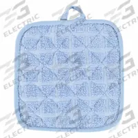MARTEX Pot Holder: 7 in Overall Lg, Ring-Spun Cotton, Blue (MPN 1C41651)