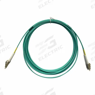 MONOPRICE Fiber Optic Patch Cord: Multi-Mode, 3 m Lg, LC End 1, LC End 2, Aqua, PVC - Multi-Mode Fiber Optic Patch Cords
