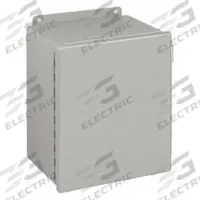 WIEGMANN Enclosure: Steel, 14 in x 12 in x 8 in, NEMA 12/13, Solid Cover, Hinged (MPN B141208CH). Key specifications — Brand: WIEGMANN; Closure Method: Screws; Knockouts: Not Included.