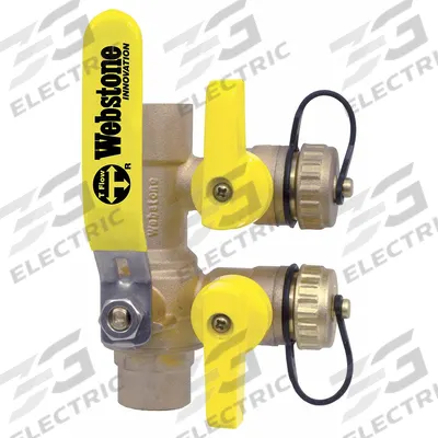 WEBSTONE Purge and Fill Valve: 1/2 in, Brass, 600 psi Max. Op Pressure, Full Port Ball Port - Brass Purge & Fill Valves