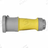 LEVITON Pin and Sleeve Connector: Yellow, 125/250V AC, Three Phase, 100 A, 3 Pole, 4 Wire (MPN M4100C12WLEV). Key specifications — Brand: LEVITON.