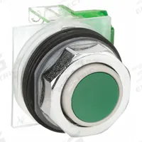 SCHNEIDER Extended Push Button Operator: Non-Illuminated, Extended Profile, Metallic, 30 mm, 1NO (MPN 9001KR3GH5). Key specifications — Brand: SCHNEIDER; Action: Momentary; Series: 9001K; Push Button Material Type: Metallic.