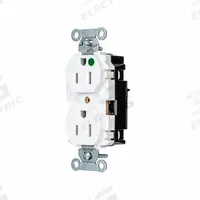 HUBBELL Receptacle: Hospital Grade, Duplex, 5-15R, White, 125V AC, 15 A, 2 Pole / 3 Wire (MPN 8200STW)