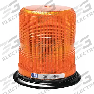 ECCO Beacon Light: Flashing Beacon, Amber, 6 11/16 in Overall Ht, LED - Vehicle Flashing Beacons