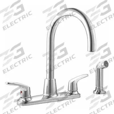 AMERICAN STANDARD Gooseneck Kitchen Faucet: Colony Pro, Metal, Widespread, Deck - Centerset Kitchen Faucets