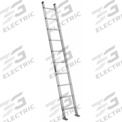 LOUISVILLE LADDER Straight Ladder: 10 ft Ladder Size, Aluminum, 300 lb Load Capacity - Lightweight Aluminum Straight Ladders