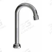 CHICAGO FAUCETS Spout: Spout, Gooseneck, Swivel Spout, Brass, Polished Chrome, Laminar, UNEF (MPN GN1BJKABCP). Key specifications — Includes: Mounting Hardware; Product Type: Spout; Spout Style: Swivel; Body Material: Brass; Color/Finish: Polished Chrome; Brand: CHICAGO FAUCETS.